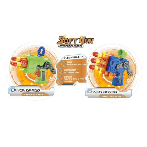 Lançador de Dardos Soft Gun Duplo 2 Lançadores - Bbr Toys Imagem de Lançador de Dardos Soft Gun Duplo 2 Lançadores - Bbr Toys