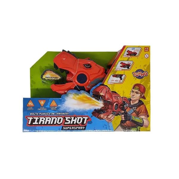 Lançador De Vapor Com Som Luz Tirano Shot Dinossauro 43526 - Toyng Imagem de Lançador De Vapor Com Som Luz Tirano Shot Dinossauro 43526
