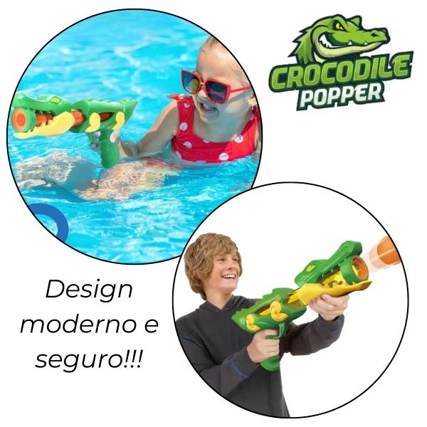 Imagem de Lançador Infantil Dardos Bolinhas Brinquedo Divertido Crocodile Popper Castela