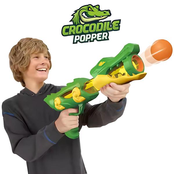 Imagem de Lançador Infantil Dardos Bolinhas Brinquedo Divertido Crocodile Popper Castela