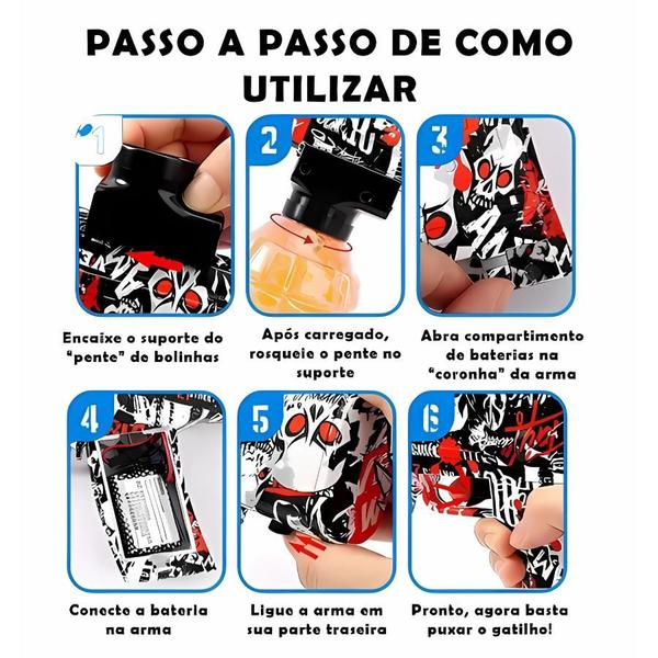 Lançador Infantil de Bolinhas de Gel com Disparo Automático - GOLDENMIX Imagem de Lançador Infantil de Bolinhas de Gel com Disparo Automático