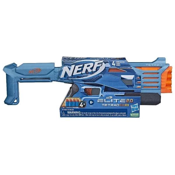 Lancador Nerf Elite Tetrad Com 4 Dardos Hasbro F5026 Imagem de Lancador Nerf Elite Tetrad Com 4 Dardos Hasbro F5026