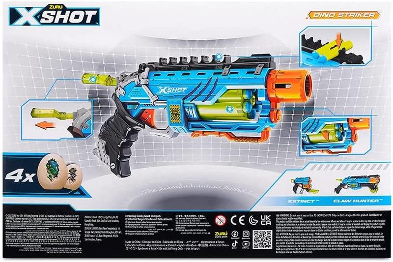 Lancador x-shot dino attack - dino striker blue - candide Imagem de Lancador x-shot dino attack - dino striker blue - candide