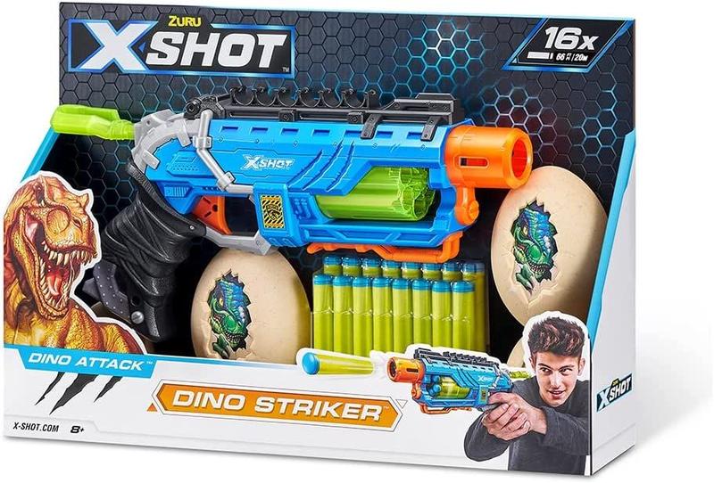 Lancador x-shot dino attack - dino striker blue - candide Imagem de Lancador x-shot dino attack - dino striker blue - candide