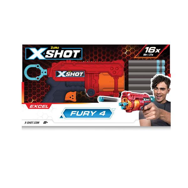 Lancador x-shot red - fury 4 tiros - CANDIDE Imagem de Lancador x-shot red - fury 4 tiros