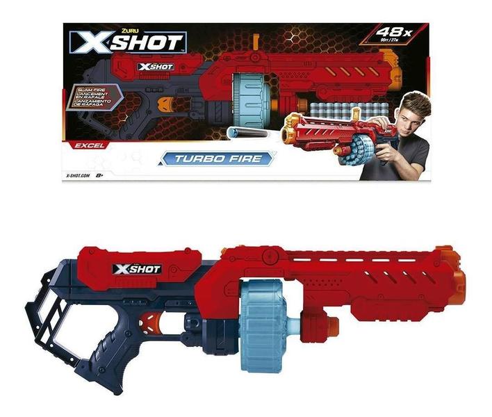 Lancador X-Shot Red- Turbo Fire - Candide Imagem de Lancador X-Shot Red- Turbo Fire