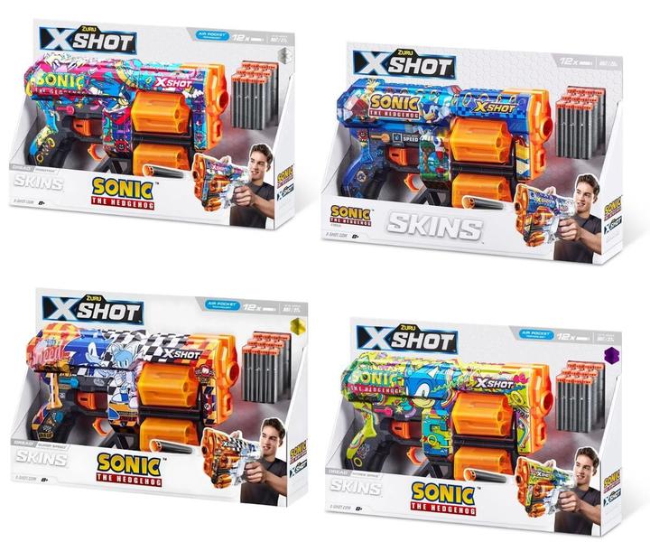 Imagem de Lançador Xshot Sonic Skins Dread Com 12 Dardos Brinquedo Infantil Sortido Original - CANDIDE