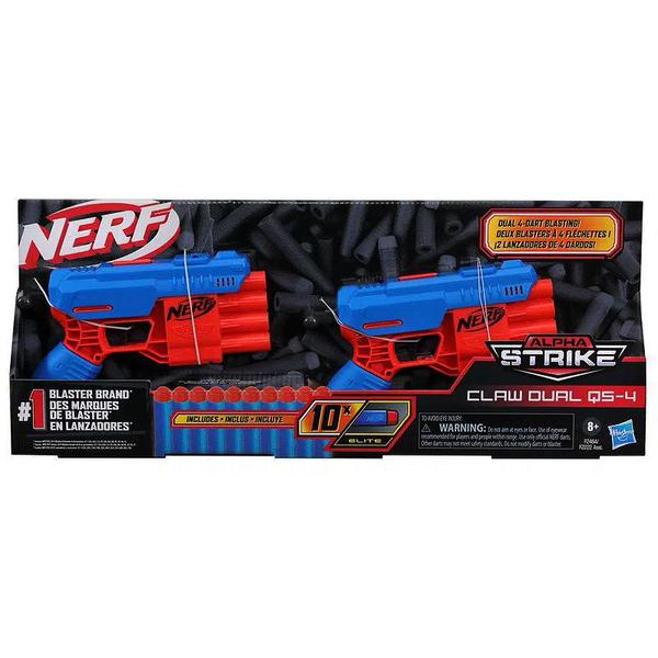 Lançadores de Dardos Nerf Alpha Strike Claw Dual QS-4 Hasbro Imagem de Lançadores de Dardos Nerf Alpha Strike Claw Dual QS-4 Hasbro