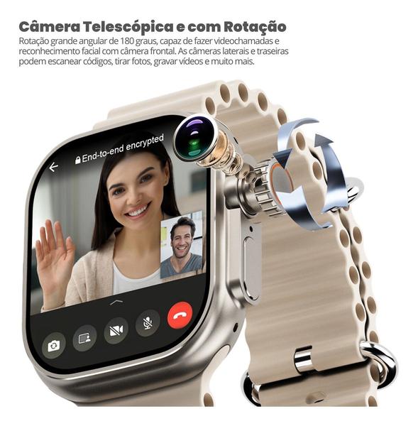 Imagem de Lançamento Smartwatch Ultra 3 Ai Chip 5g Câmera Wifi 16gb + 4 Pulseiras