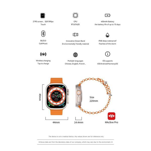 Imagem de Lançamento Smartwatch W68 Ultra Séries 8 Nfc 49mm + 2 pulseiras