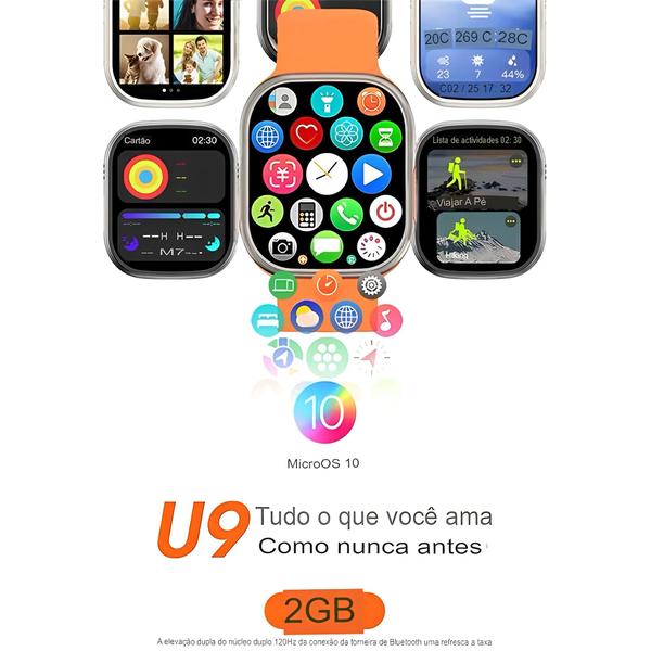 Imagem de Lançamento Smartwatch W69+ Plus Série 10 Ultra 49mm Nfc Super Amoled 2gb + Película