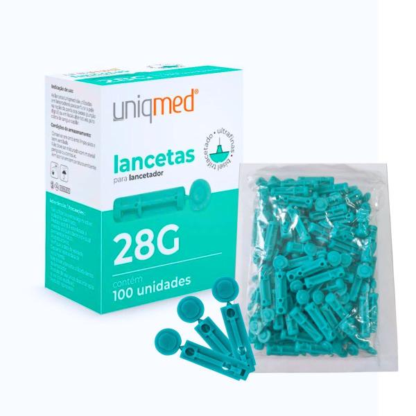 Imagem de Lanceta 28g Caixa com 100 Unidades 01-1328a Uniqmed