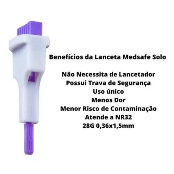 Imagem de Lanceta De Segurança Medisafe Para Testes Sangue 28g / 1.5mm - Caixa C/100 Unidades