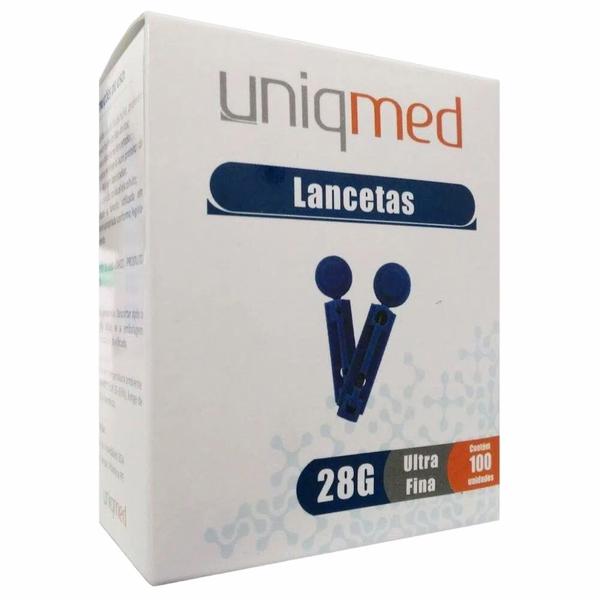 Imagem de Lanceta Ultra fina para Lancetador Kit 300 Unidades Agulha Trifacetada Uniqmed