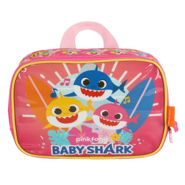 Imagem de Lancheira Baby Shark Pinkfong Tubarao Familia Rosa Com Alça