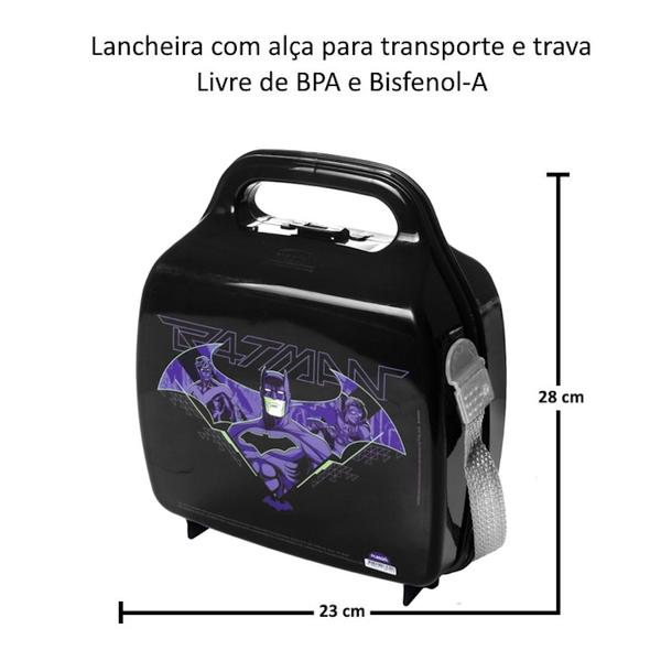 Imagem de Lancheira Batman Grande Infantil para Recreio e Lanche Escolar Meninos