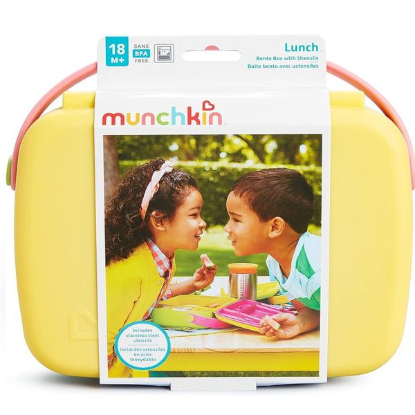 Imagem de Lancheira Bento Box Com Talheres Rosa Munchkin