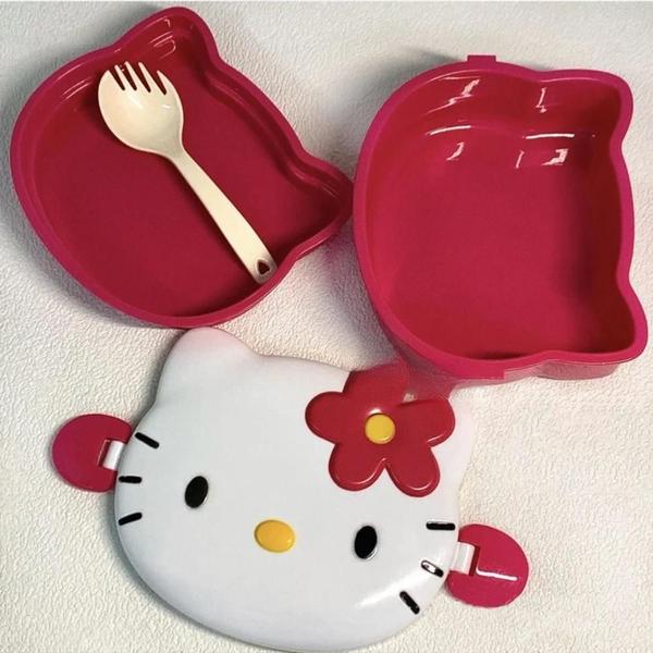 Imagem de Lancheira Bento Box Hello Kitty Kawaii - Caixa Selada para Meninas - Organizador de Frutas