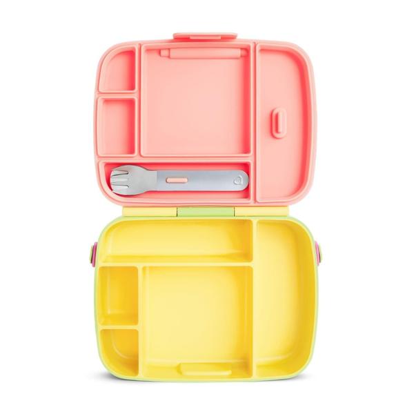 Imagem de Lancheira Bento Box Munchkin Amarelo Verde Rosa Com Talheres