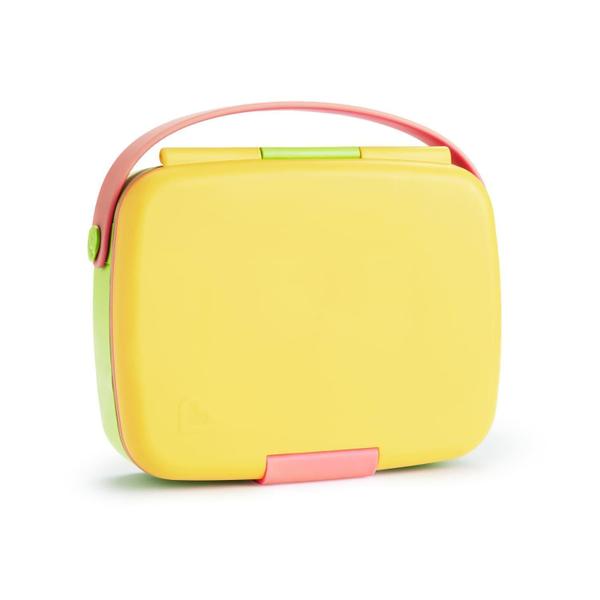 Imagem de Lancheira Bento Box Munchkin Amarelo Verde Rosa Com Talheres