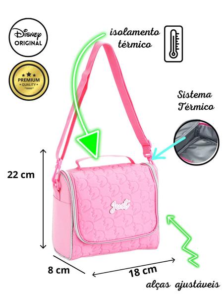 Lancheira Bolsa Térmica Unicórnio Basic - Rosa Reforçada - Clio Imagem de Lancheira Bolsa Térmica Unicórnio Basic - Rosa Reforçada