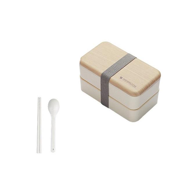 Imagem de Lancheira de microondas Wokex Japanese Wood Bento Box 2 camadas