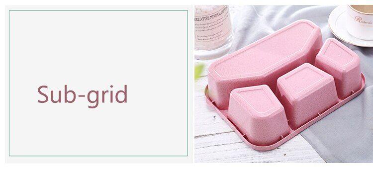 Imagem de Lancheira de palha de trigo Multi Grid De alta capacidade Bento Box Durable Kids Food Container