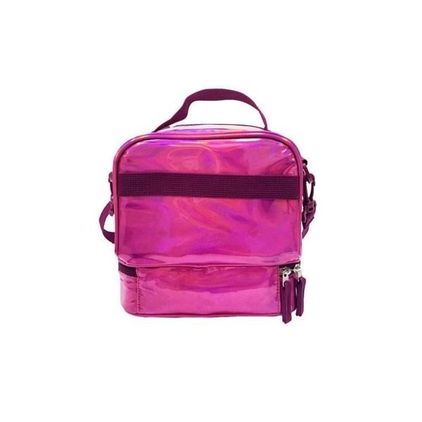 Imagem de Lancheira E Bolsa Com Alça 2 Divisórias Pink Holo Yes