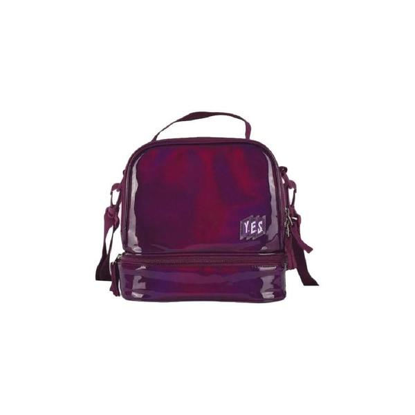 Imagem de Lancheira E Bolsa Com Alça 2 Divisórias Roxo Escuro Yes