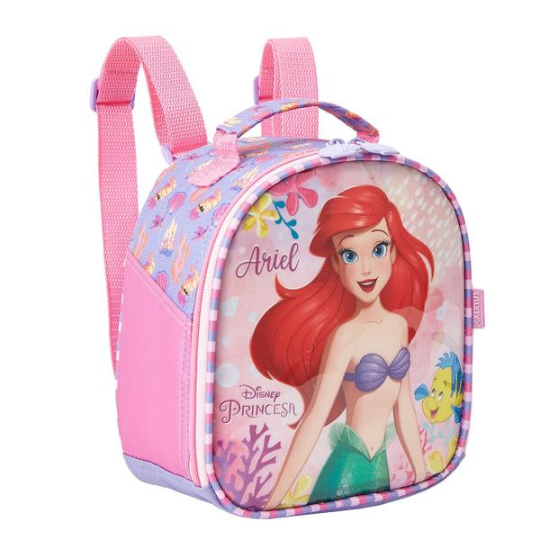 Imagem de Lancheira Escolar Ariel Pequena Sereia Bolsa Térmica Infantil