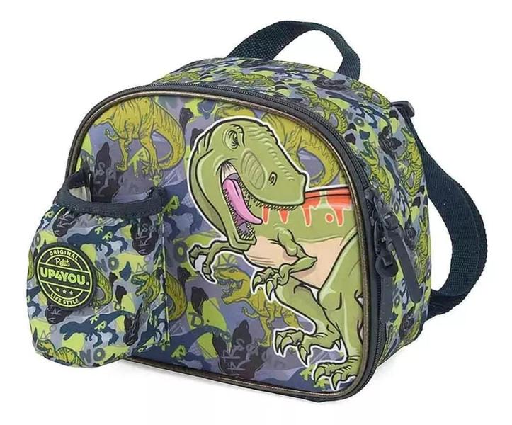 Imagem de Lancheira Escolar Dino T-rex Térmica Infantil Bolso Garrafa