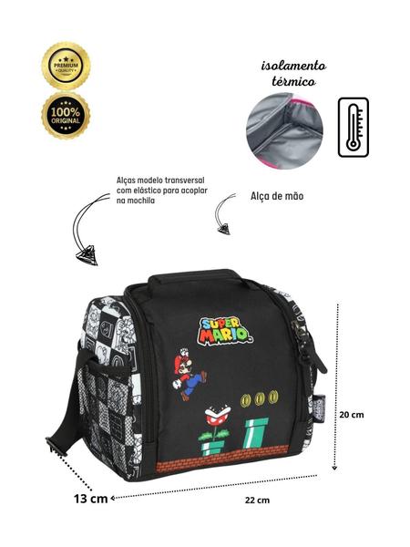 Imagem de Lancheira Escolar Térmica Super Mario Game La47563 - Preto