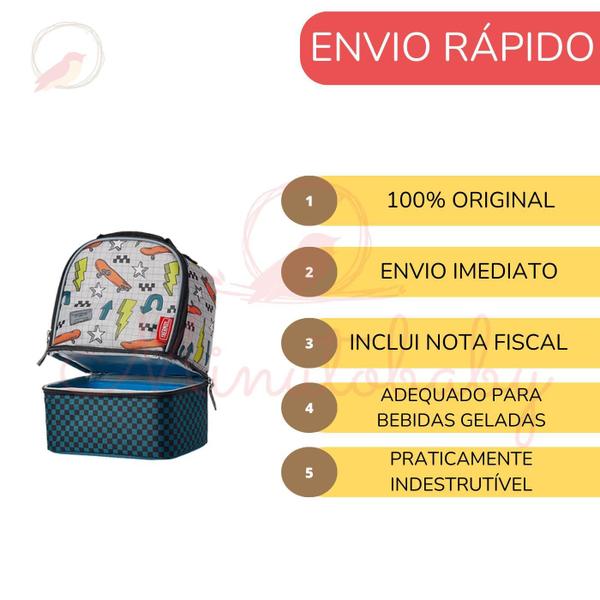 Imagem de Lancheira Infantil Isolamento Térmico Escola Estampada Skate