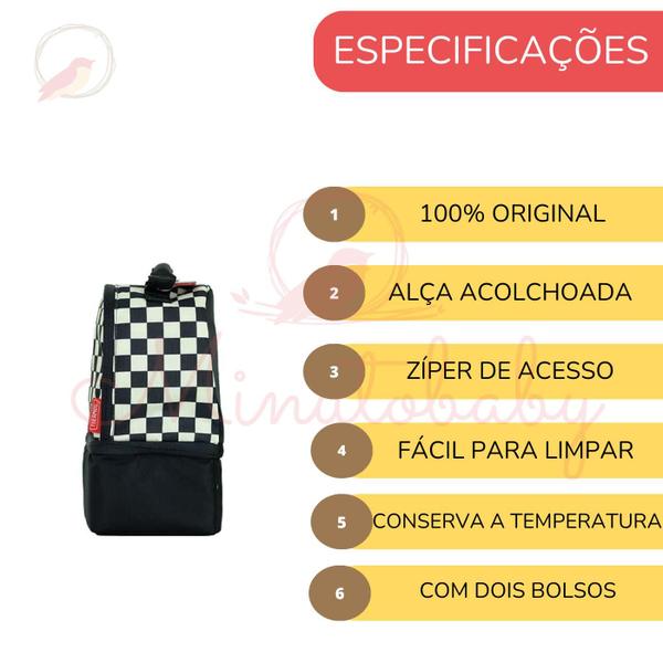 Imagem de Lancheira infantil isolamento térmico Thermos estampada Quadriculada