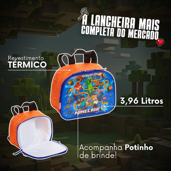 Imagem de Lancheira Infantil Térmica Jogo Minecraft Mundo Virtual