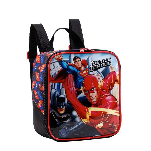 Imagem de Lancheira Liga Justiça Bolsa Térmica Escolar Herói Infantil