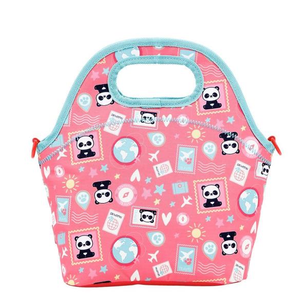 Imagem de Lancheira Panda Bolsa Térmica Escolar Pandinhas Menina Rosa