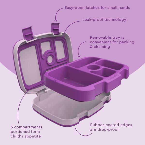 Imagem de Lancheira Roxa para Crianças com Vazamento Zero e Durabilidade -ideal para Viagens