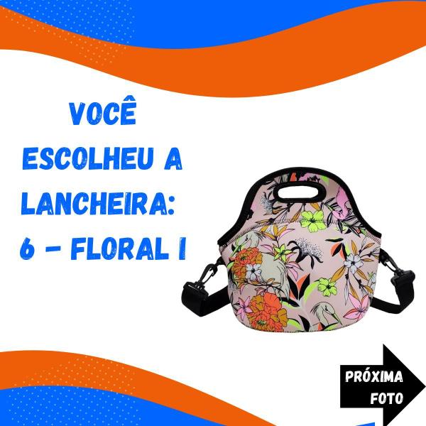 Imagem de Lancheira Térmica Bolsa Marmita Fitness Neoprene Portátil Lanche Viagem Necessaire Comida Alça Marmiteira Diversas Cores e Modelos