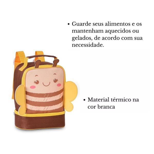 Imagem de Lancheira Térmica C/ 2 Bolsos Térmicos ABELHA, JOANINHA E BORBOLETA - Clio