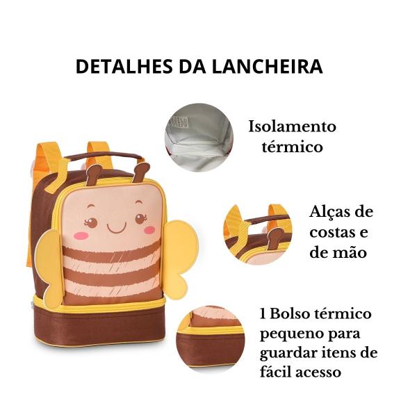 Imagem de Lancheira Térmica C/ 2 Bolsos Térmicos ABELHA, JOANINHA E BORBOLETA - Clio