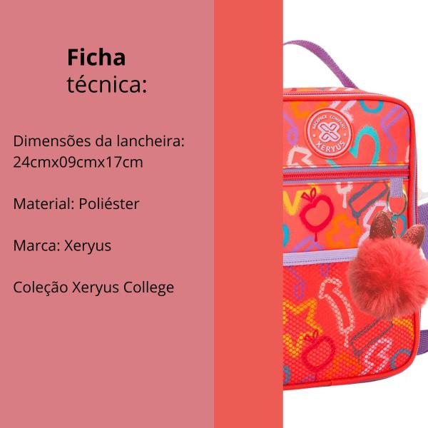 Imagem de Lancheira Térmica College Spray Juvenil Feminina Xeryus