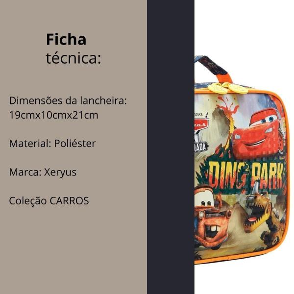 Lancheira Térmica Escolar Carros Dino Park Marinho Xeryus Imagem de Lancheira Térmica Escolar Carros Dino Park Marinho Xeryus