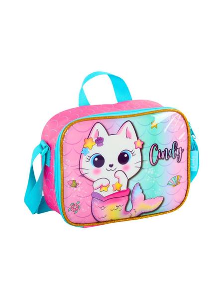 Lancheira Térmica Escolar Infantil Gatinha Cindy - Rosa - Maxlog Imagem de Lancheira Térmica Escolar Infantil Gatinha Cindy - Rosa