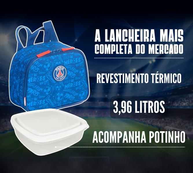 Imagem de Lancheira Térmica Escolar Infantil Masculina Esportes PSG