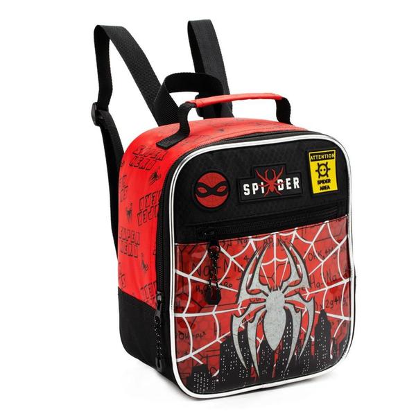 Imagem de Lancheira Térmica Escolar Infantil Menino Homem Aranha Aranhaverso Spider Man Denlex