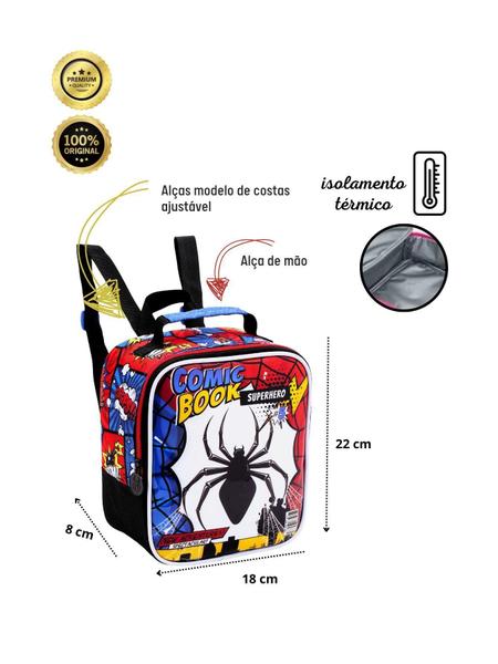 Imagem de Lancheira Térmica Escolar Spider Comic Book