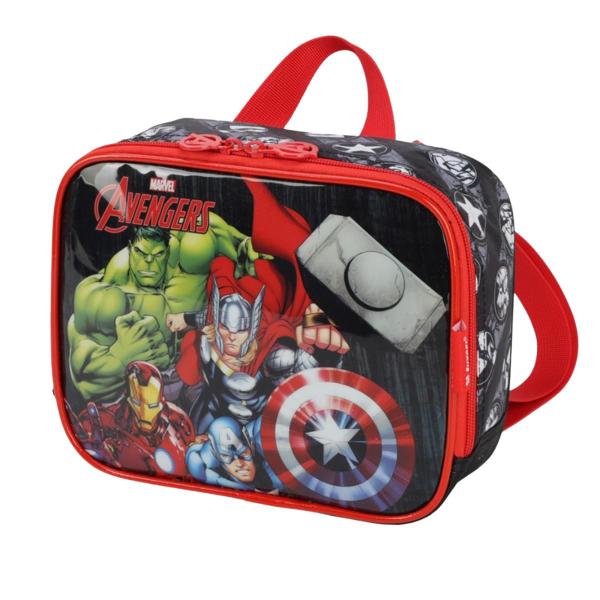 Imagem de Lancheira Térmica Infantil Avengers Preto Escolar Luxcel