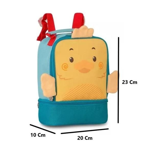 Imagem de Lancheira Térmica Infantil Escolar Menino Patinho Bichinhos 3D Pato - Clio