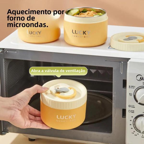 Imagem de Lancheira Térmica Infantil Isolada e Empilhável - Caixa Bento de Aço Inox